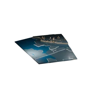 Модульная 3D-модель кораллового рифа с водной основой, изометрический вид модульного набора, показывающий влажный камень, кра