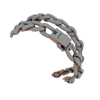 Готовая к сцене 3D-модель браслета-манжеты "Теннис", вид сбоку, студийный рендер, показывающий силуэт браслета и контраст пов