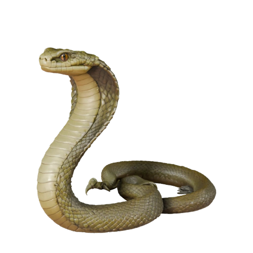 Высокополигональная 3D модель королевской кобры - Детальный STL-ресурс для печати