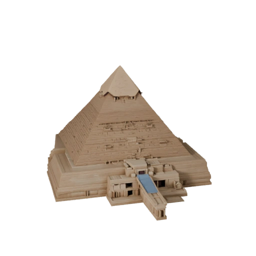 Modelo 3D de Pirámide de Giza en Baja Poligonal para Activo de Juego en Tiempo Real