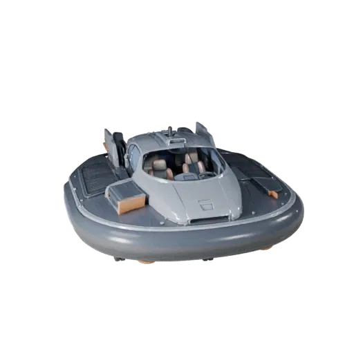 3D-модель Аэроглиссера, вид в три четверти в студии, готовый для Blender ресурс транспортного средства со специально разработ