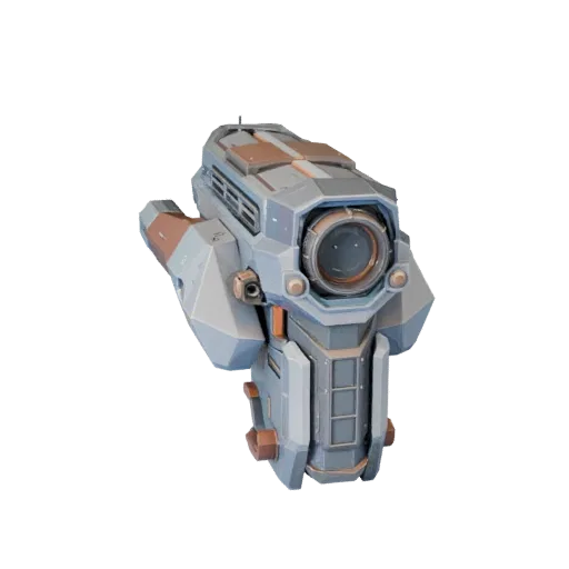 Низкополигональная 3D-модель «Чистый научно-фантастический энергетический элемент», вид в игровом окне с трех четвертей, пока