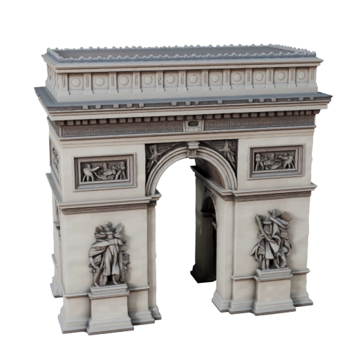 Modello 3D Arco di Trionfo Low Poly per Asset di Gioco in Tempo Reale