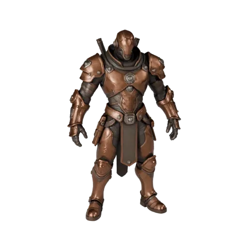 3D персонаж Sci Fi Warrior, вид из вьюпорта движка, готовый ассет для Unreal Engine в статичной позе с PBR