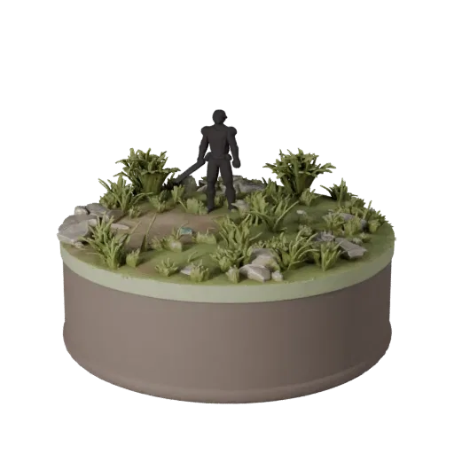 Предпросмотр высокополигональной 3D-модели лесной базы для сцен, показывающий форму ободка, студийный вид крупным планом, выс