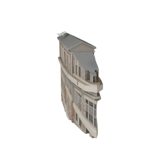 Низкополигональный фасад из камня 3D модель для игр в реальном времени и VR