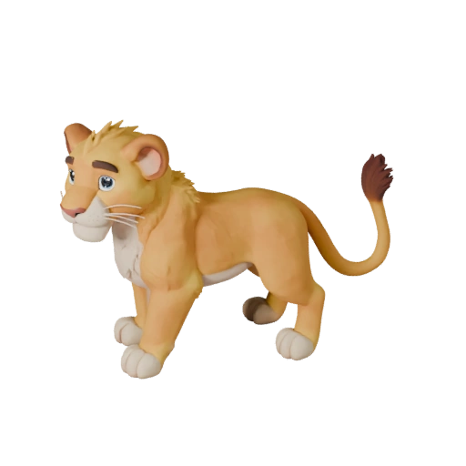 Мультяшная львица 3D модель - Стилизованный ассет для анимации | PBR