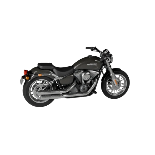 Винтажный круизный мотоцикл 3D модель для Blender - Рендер