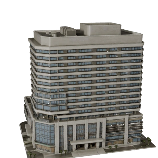 Высокополигональный коммерческий офисный комплекс 3D модель для Archviz