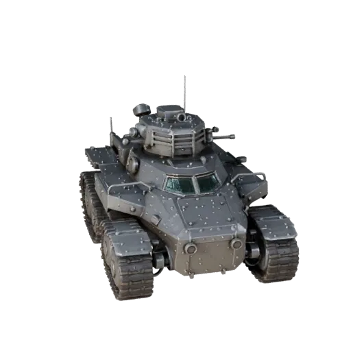 3D-модель боевого корабля, вид в три четверти в студии, готовый для Blender объект транспортного средства с массивной броней,
