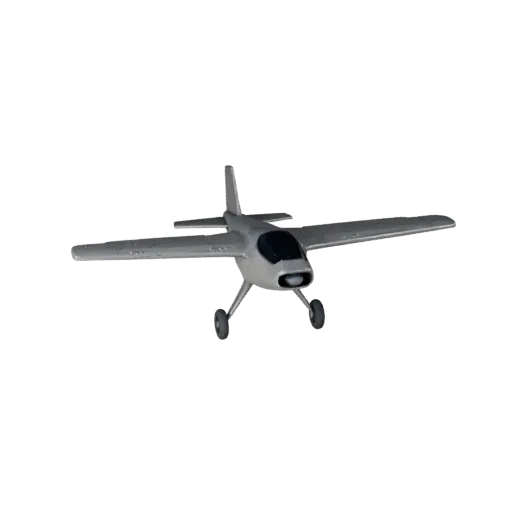 Готовая к игре 3D-модель беспилотника с фиксированным крылом, вид в три четверти в студии, готовый к производству ассет транс