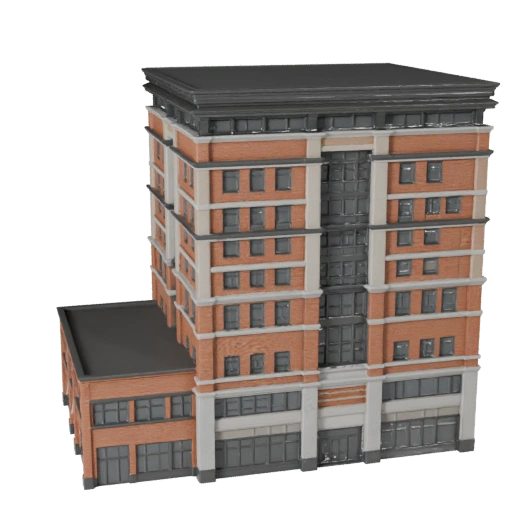 Hohes Poly Duplex Haus 3D Modell für Archviz für Architektur