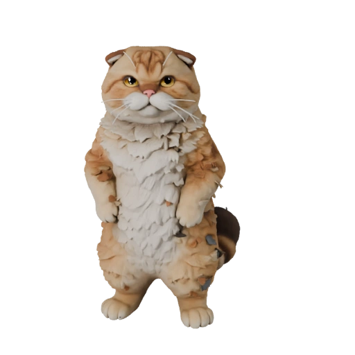 Мультяшная шотландская вислоухая 3D модель - Стилизованный ассет для анимации