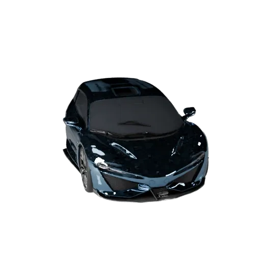 3D-модель Hypercar, вид в три четверти в студии, готовый к анимации транспортный актив с линиями кузова, остеклением, положен