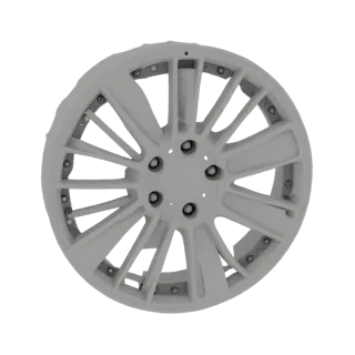 3D модель диска колеса автомобиля Mitsubishi Colt 1.5L 2008 года выпуска, выполненная в сером цвете.