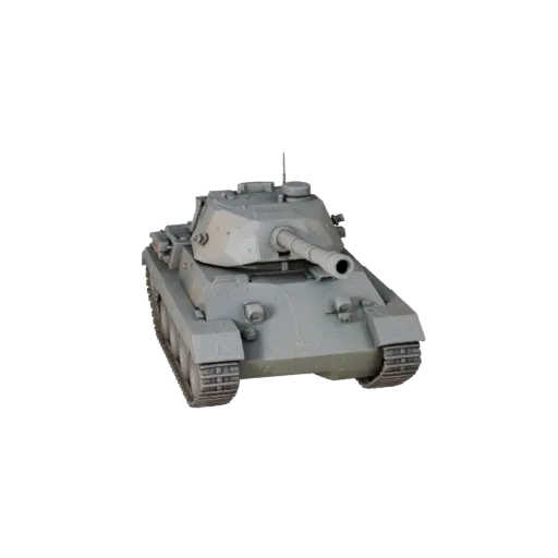 Низкополигональная 3D-модель боевого танка, вид из игрового окна в три четверти, низкополигональный актив транспортного средс