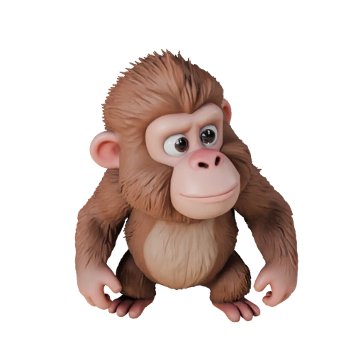 Мультяшный павиан 3D модель - Стилизованный ассет для анимации | PBR