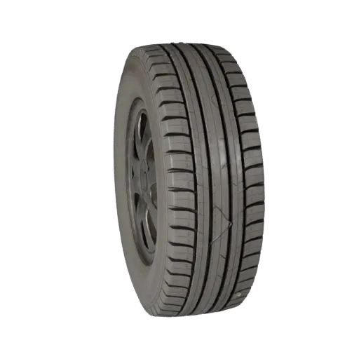 3D модель готовой к использованию в играх автомобильной шины, вид в студии в три четверти, готовый к производству актив транс