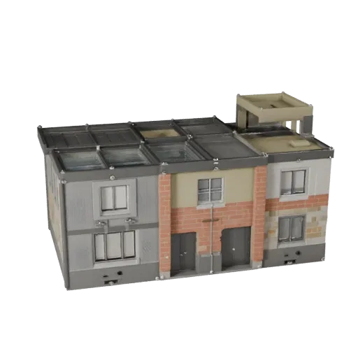 Модульный комплект крыши стилизованная 3D-модель, изометрический вид стилизованной игровой среды, показывающий материалы моду
