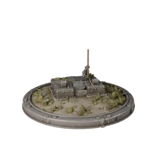 Промышленный постамент для витрины реалистичная 3D-модель, предварительный просмотр формы ободка, вид сцены в три четверти