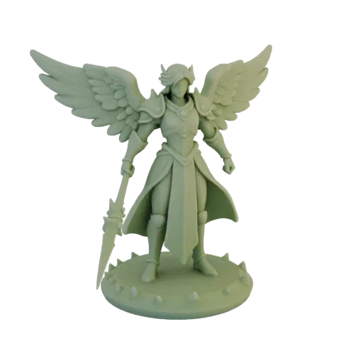 Миниатюра Fantasy Angel Guardian Pack STL, трехчетвертной настольный рендер, миниатюра для настольных игр, печатаемая на смол