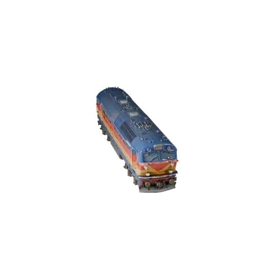 Готовая к игре 3D-модель электровоза, вид в три четверти в студии, готовый к производству транспортный актив с железнодорожны