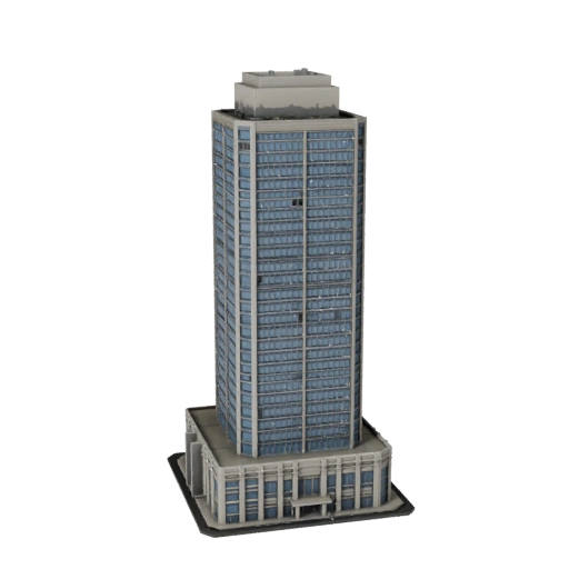 Edificio per Uffici Grattacielo Stampabile STL Modello 3D - Asset in Scala
