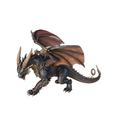 Мультяшный грозовой дракон 3D модель - стилизованный ассет для анимации