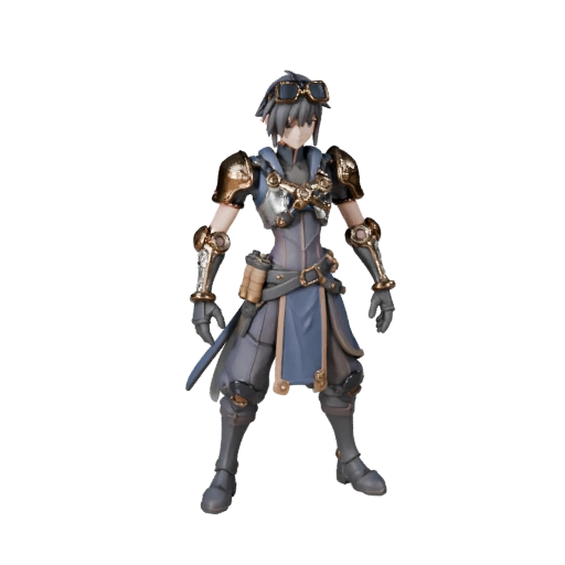 Модель персонажа студента NPC в стиле аниме - с ригом