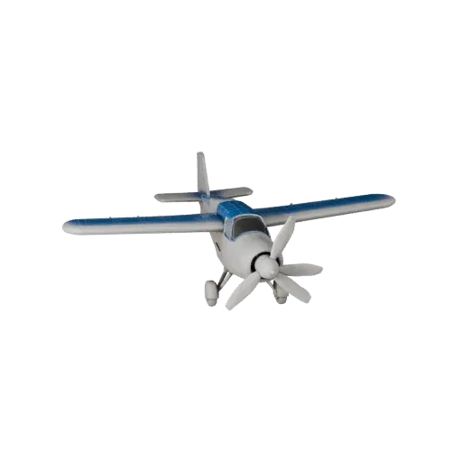 Печатаемая 3D-модель самолета с пропеллером STL, вид в изометрии, готовый к печати объект транспортного средства с балансом к