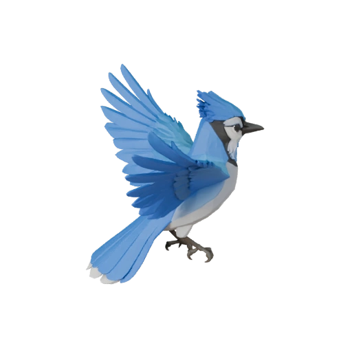 Высокополигональная 3D модель голубой сойки - Детальный STL ресурс для печати