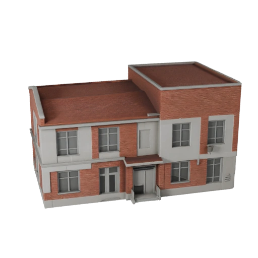 Casa prefabbricata low poly 3D per giochi in tempo reale e VR