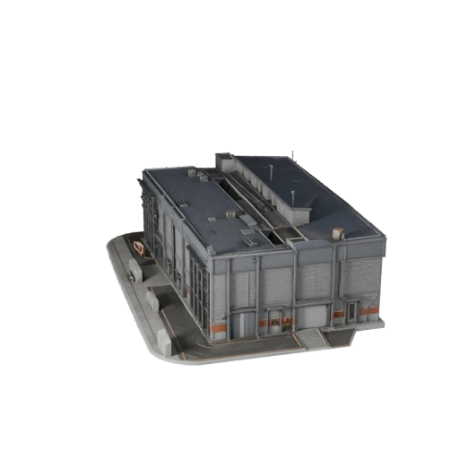 Edificio de Centro de Datos Estilizado Modelo 3D - Activo para Juegos