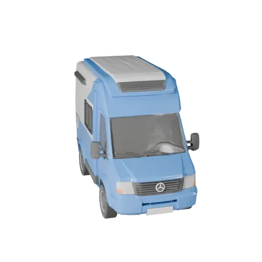 Высокополигональный дом на колесах 3D модель для студийных рендеров - PBR