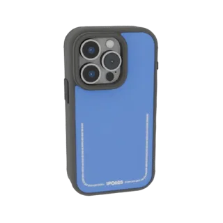 3D модель синего чехла для iPhone 17 с защитой камеры, вид сзади
