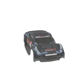 3D модель кузова радиоуправляемой машины Nissan GT-R R35 Nismo с текстурой карбона и гоночными декалями.