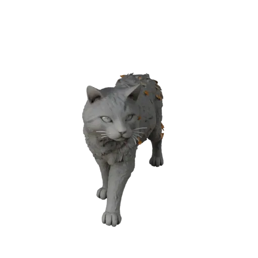 3D-модель рэгдолл-кошки STL, изометрический вид, готовая к печати фигурка животного с естественным течением позвоночника, под