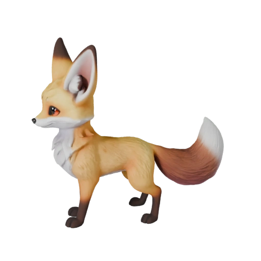 Мультяшный фенек 3D модель - Стилизованный ассет для анимации